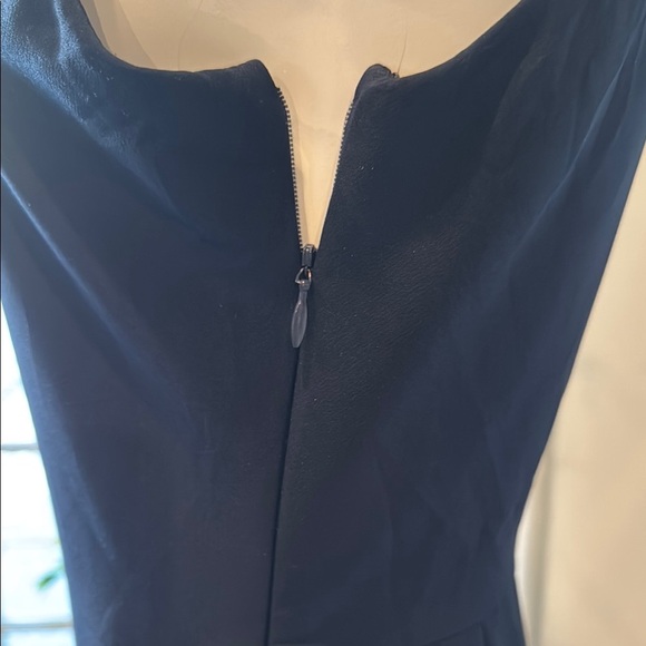 Xscape Elegant One Shoulder Ruffled Navy Scuba Maxi Dress Size 6 - Picture 6 of 11